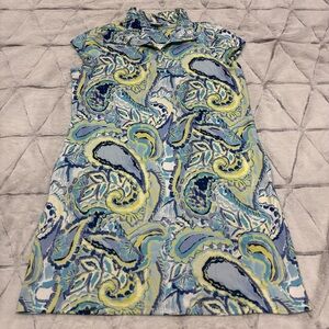 Chicos Size 2 Large Colorful Athletic Dress Women’s Blue Green Pockets Golf